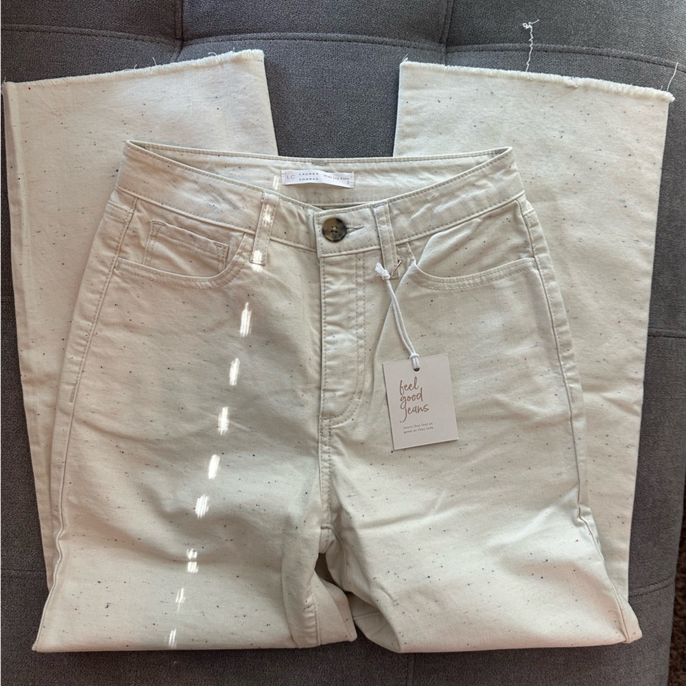Cream Speckled Jeans